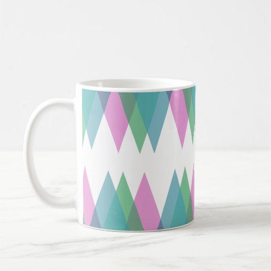 Mug Triangles rose et vert (Gauche)