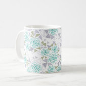 Mug Triangles roses abstraits imprimé mosaïque moderne (Devant gauche)