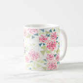 Mug Triangles roses abstraits imprimé mosaïque moderne (Devant droit)