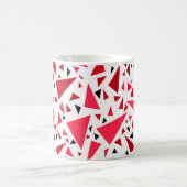 Mug triangles rouges carmin sur fond blanc rétro (Centre)
