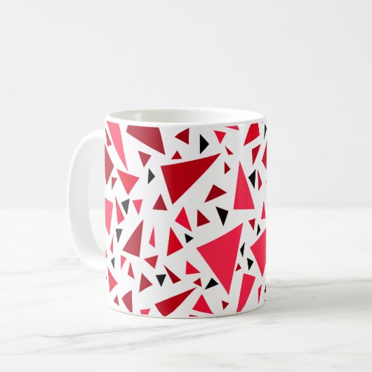 Mug triangles rouges pourpre sur arrière - plan rétro  (Devant gauche)