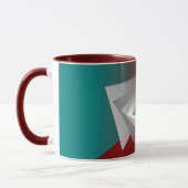 Mug Triangles turquoises gris bordeaux (Gauche)
