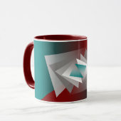 Mug Triangles turquoises gris bordeaux (Devant gauche)