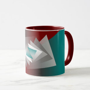 Mug Triangles turquoises gris bordeaux