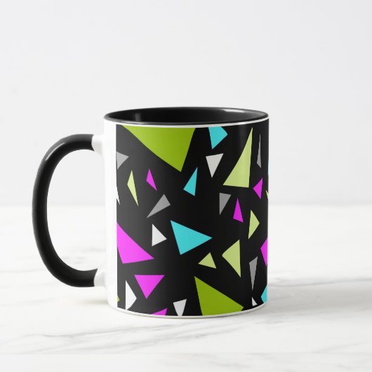 Mug Triangles vert crimson couleurs sur l'arrière - pl (Gauche)