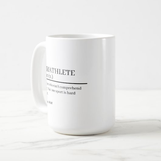 Mug Triathlete definition gift, name definition mug, (Devant gauche)