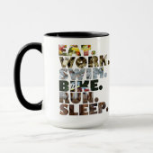 Mug Triathlete mangent la vie quotidienne de sommeil (Gauche)