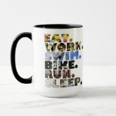 Mug Triathlète Manger Travail Nager Vélo Courir Dormir (Gauche)