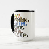 Mug Triathlète Manger Travail Nager Vélo Courir Dormir (Devant gauche)