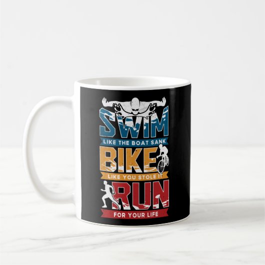 Mug Triathlon de course à vélo de natation (Gauche)