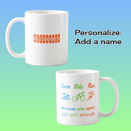 Mug Triathlon nage vélo course devis sports personnali