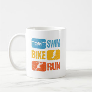 Mug Triathlon vintage - Course à vélo de natation