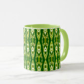 Mug Tribal Batik - Dark Green et Avocado (Devant droit)