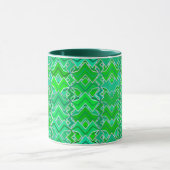 Mug Tribal Batik Print, Jade Green et Lime Green (Centre)