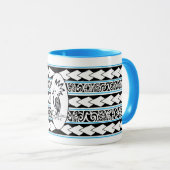 Mug Tribal Ethnic Bleu Clair (Devant droit)