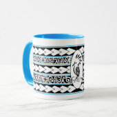 Mug Tribal Ethnic Bleu Clair (Devant gauche)