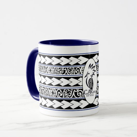 Mug Tribal Ethnic Bleu marine (Devant gauche)