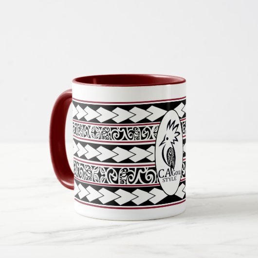Mug Tribal Ethnic Bordeaux (Devant gauche)
