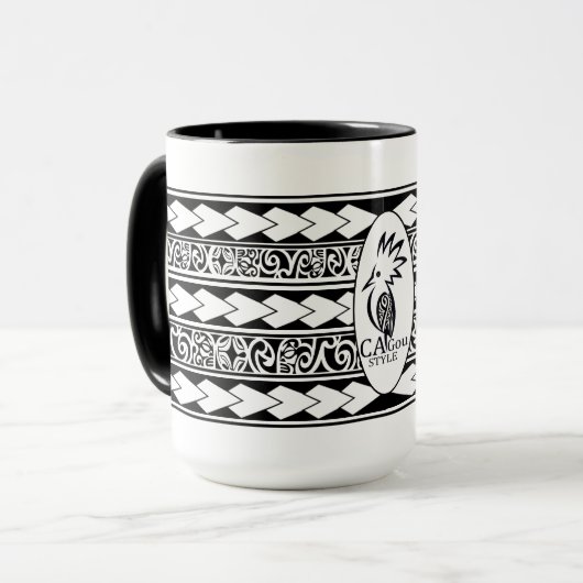 Mug Tribal Ethnic Noir (Devant gauche)