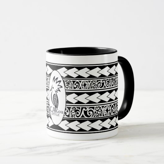 Mug Tribal Ethnic Noir (Devant droit)