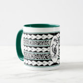 Mug Tribal Ethnic Vert Chasseur (Devant gauche)
