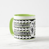 Mug Tribal Ethnic Vert Pomme (Devant gauche)