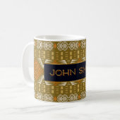 Mug Tribal géométrique de style africain ethnique (Devant gauche)