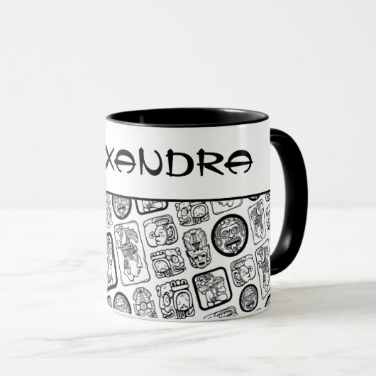 Mug Tribal MAYA ancien masque motif 1 (Devant droit)