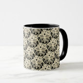 Mug tribal noir, blanc et bronzé (Devant droit)