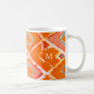 Mug Tribal orange II du monogramme  