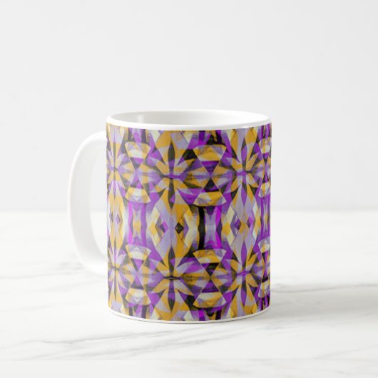 Mug Tribal pourpre et jaune diamant (Devant gauche)