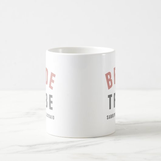 Mug Tribe de mariée | Bachelorette rose moderne (Centre)