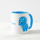 Mug Tricératops Bébé Bleu Cute Dinosaur (Devant droit)