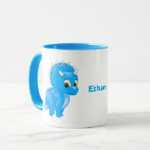 Mug Tricératops Bébé Bleu Cute Dinosaur (Devant gauche)