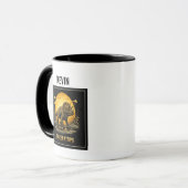 Mug Triceratops Dinosaure Lune Préhistorique (Devant gauche)