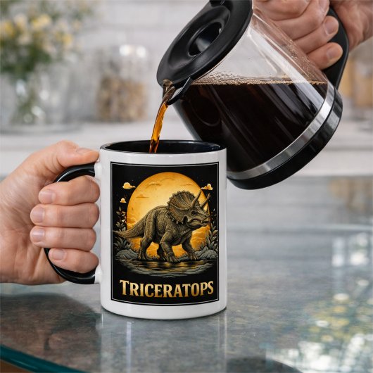 Mug Triceratops Dinosaure Lune Préhistorique
