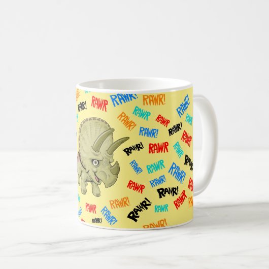 Mug Tricératops dit "Rawr !" (Devant droit)