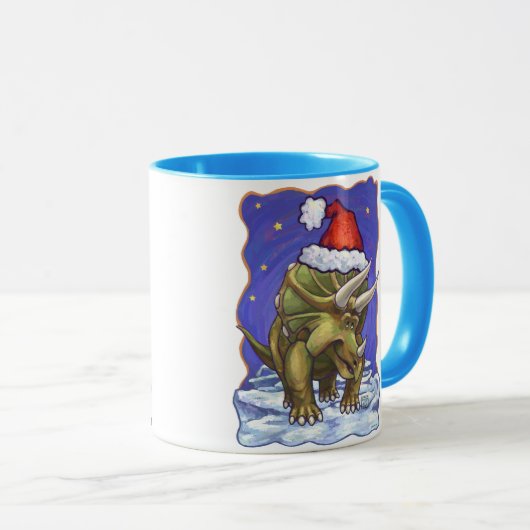 Mug Tricératops Noël (Devant droit)