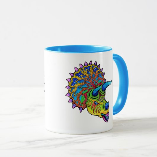 Mug Tricératops psychédélique (Devant droit)