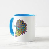 Mug Tricératops psychédélique (Devant gauche)