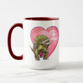 Mug Tricératops Red Rose Heart (Gauche)