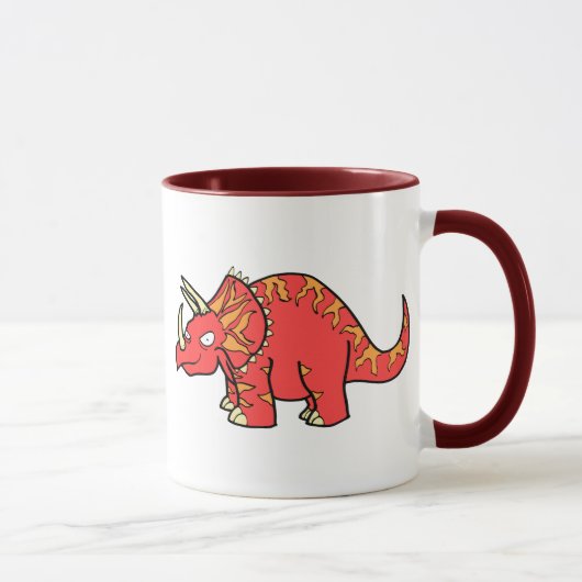 Mug Triceratops rouge fâché - Dinosaur-gifts.com (Droite)