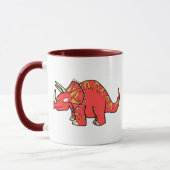 Mug Triceratops rouge fâché - Dinosaur-gifts.com (Gauche)