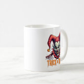 Mug Trick de Jester effrayant ou traiter Halloween caf (Devant droit)