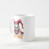 Mug Trick de Jester effrayant ou traiter Halloween caf (Devant gauche)