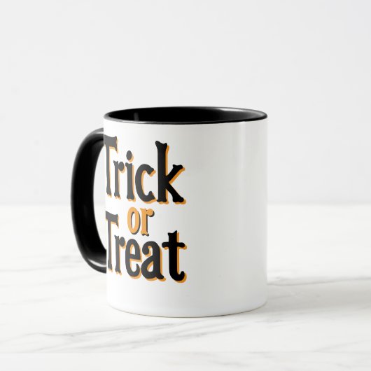 Mug "Trick or Treat" - Design classique de polices Hal (Devant gauche)