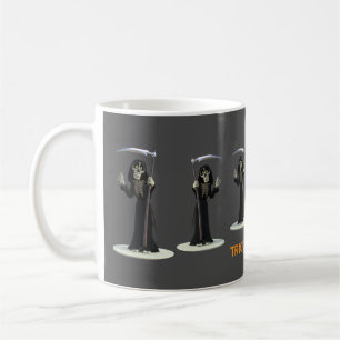 Mug Trick or Treat. Grim Reaper de dessin animé