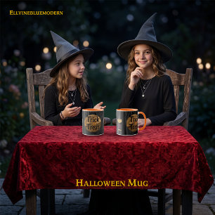 Mug Trick or Treat Halloween Crânes en Or et Champagne