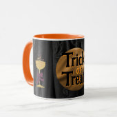 Mug Trick or Treat Halloween Skuls or & Champagne (Devant gauche)