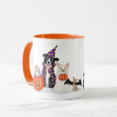 Mug Trick ou traitement ? Chiens en costumes d'Hallowe (Devant gauche)